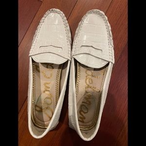 Sam Edelman white leather loafers